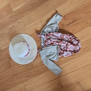 Carter's Matching onesie set with hat 3 mos